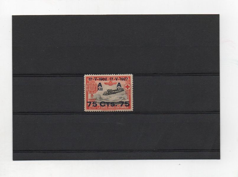ESPAÑA DEL AÑO 1927 Nº 391 SUELTO ANIV. JURA CONSTITUCION POR ALFONSO XIII HABILITADO AEREO **