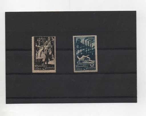 ESPAÑA DEL AÑO 1938 Nº 773/774 HOMENAJE A LOS OBREROS DE SAGUNTO **