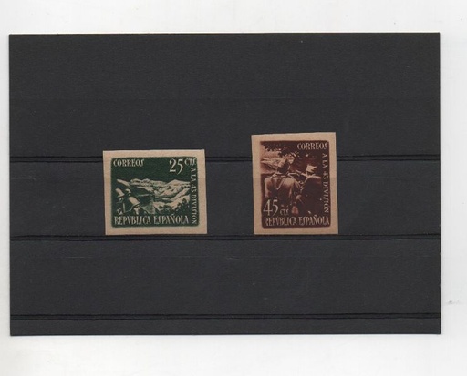 ESPAÑA DEL AÑO 1938 Nº 787A/788A HOMENAJE A LA 43 DIVISION SIN DENTAR **