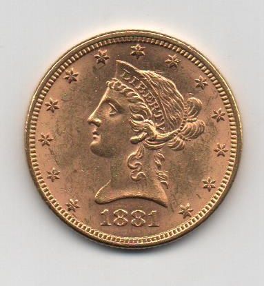 UNITED STATES 1881 10 DOLLARS