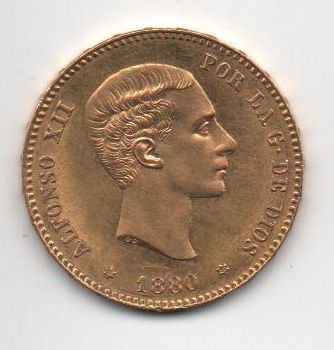ALFONSO XII DEL AÑO 1880*80 DE 25 PESETAS
