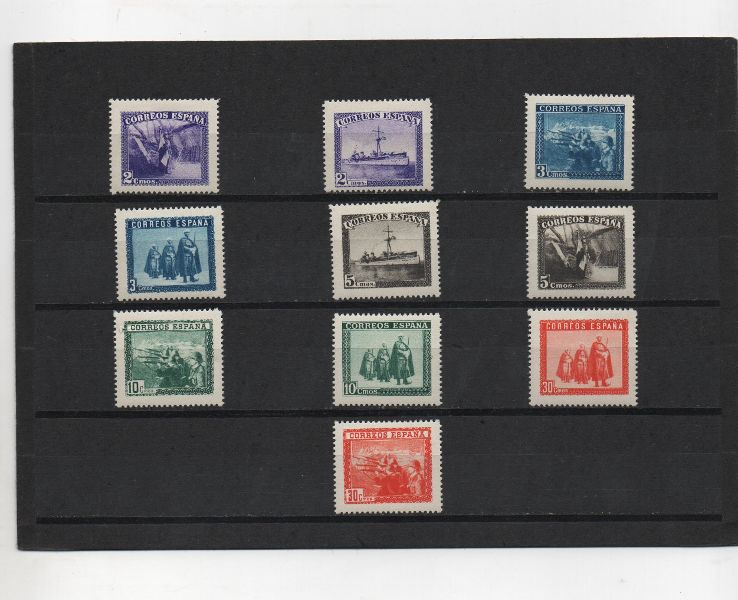 ESTADO ESPAÑOL (FRANCO) DEL AÑO 1938 Nº SH849** SELLOS PROCEDENTES DE HOJA BLOQUE EN HONOR DEL EJERCITO Y LA MARINA