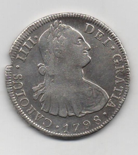 ESPAÑA CARLOS IV DEL AÑO 1798 DE 8 REALES