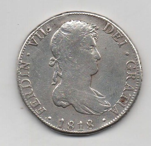 ESPAÑA FERNANDO VII DEL AÑO 1818 DE 8 REALES