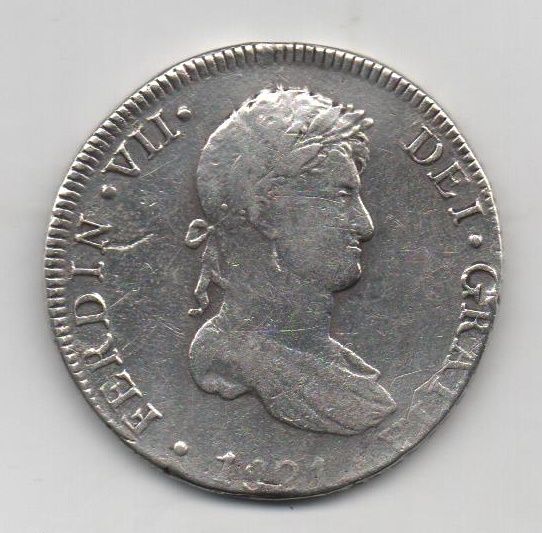 SPANIEN FERDINAND VII AUS DEM JAHR 1821 ACHT REALES