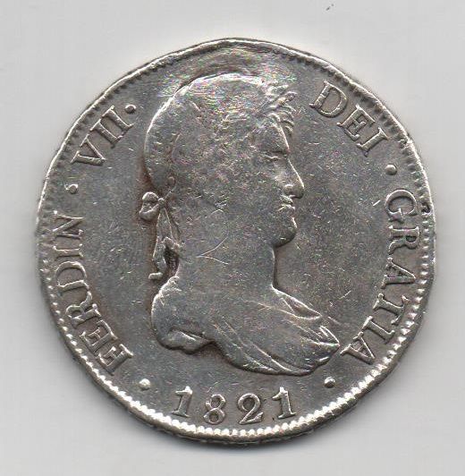 SPANIEN FERDINAND VII AUS DEM JAHR 1821 8 REALES