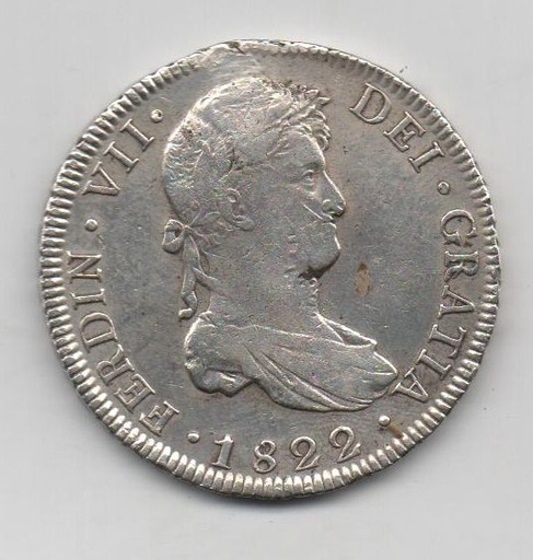 ESPAÑA FERNANDO VII DEL AÑO 1822 DE 8 REALES