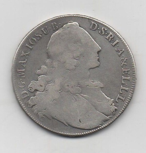 ALEMANIA DEL AÑO 1765 BABIERA DE 1 THALER MAXIMILIAN JOSEPH