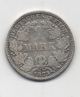 ALEMANIA REICH DEL AÑO 1875 LETRA A DE 1 MARCOS