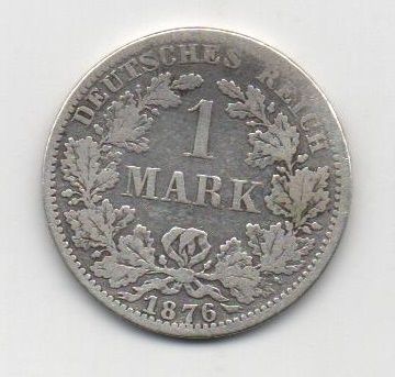 ALEMANIA REICH DEL AÑO 1876 LETRA A DE 1 MARCOS