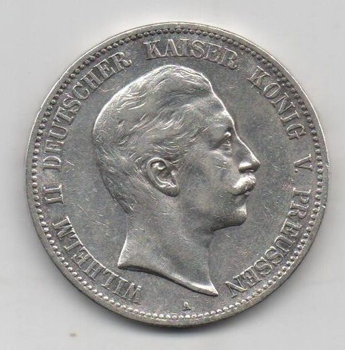 ALEMANIA PRUSIA DEL AÑO 1903 LETRA A DE 5 MARCOS