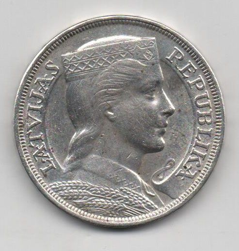 ЛАТВИЯ 1932 ГОДА НОМИНАЛОМ 5 ЛАТИ