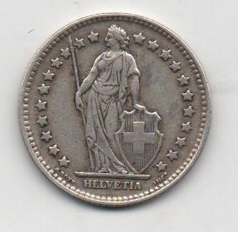 SUIZA DEL AÑO 1937 DE 1 FRANCO