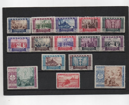 ESTADO ESPAÑOL (FRANCO) DEL AÑO 1940 Nº 889/903 ** CENTENARIO DE LA VENIDA DE LA VIRGEN DEL PILAR