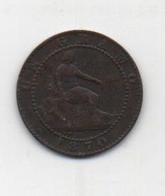 G. PROVISIONAL DEL AÑO 1870 DE 1 CENTIMO