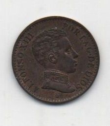 ALFONSO XIII FROM THE YEAR 1906 *6 OF 1 CENTIMO
