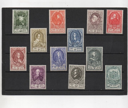 COLECCIÓN DE SELLOS DE BELGICA DEL AÑO 1952 SERIE Nº 880/891