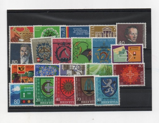 AÑO COMPLETO SELLOS SUIZA DE 1980