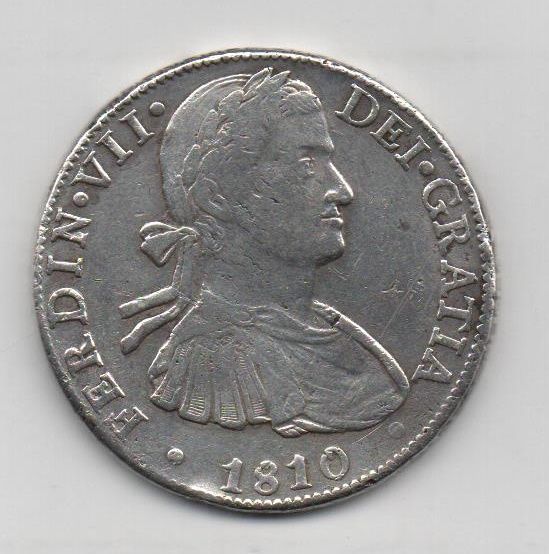 SPAIN FERDINAND VII 1810 8 REALES MINT HJ MEXICO