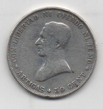 URUGUAY 1917 50 CENTESIMOS