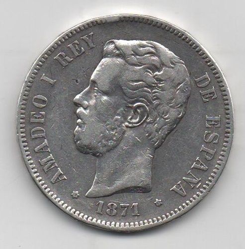 阿马迪奥一世 1871年 *71 5 PESETAS