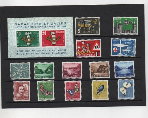 AÑO COMPLETO SELLOS SUIZA DE 1956