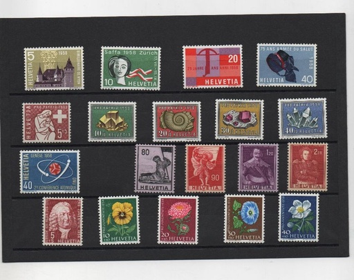 AÑO COMPLETO SELLOS SUIZA DE 1958
