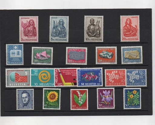 AÑO COMPLETO SELLOS SUIZA DE 1961