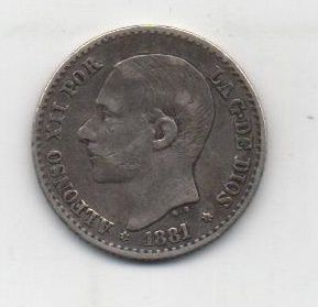 SPAIN ALFONSO XII 1881 *1 50 CENTIMOS
