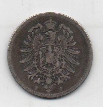 ALEMANIA IMPERIO DEL AÑO 1876 LETRA F DE 1 MARCO
