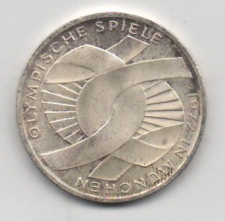 ALEMANIA FEDERAL DEL AÑO 1972 LETRA F DE 10 MARCOS
