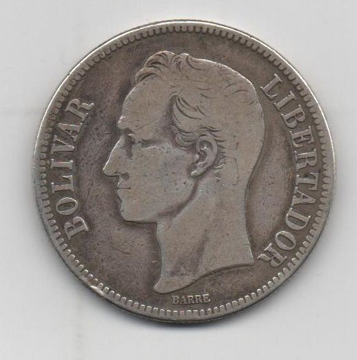 VENEZUELA 1936 5 BOLIVARES