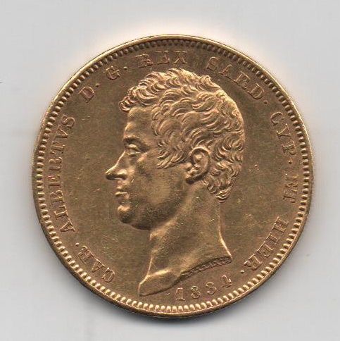 ITALIA DEL AÑO 1834 DE 100 LIRAS