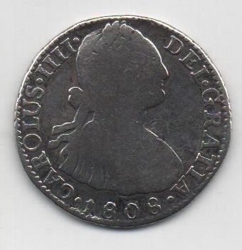 ESPAÑA CARLOS IV DEL AÑO 1808 DE 2 REALES