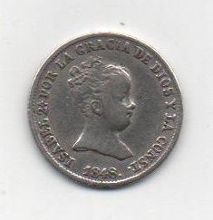ESPAÑA ISABEL II DEL AÑO 1848 DE 1 REAL