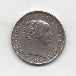 ESPAÑA ISABEL II DEL AÑO 1855 DE 1 REAL