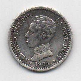 ALFONSO XIII DEL AÑO 1904 *0 DE 50 CENTIMOS
