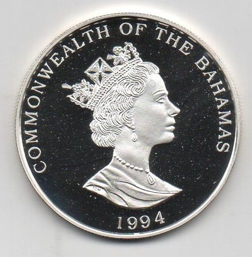 BAHAMAS DEL AÑO 1994 DE 5 DOLARES