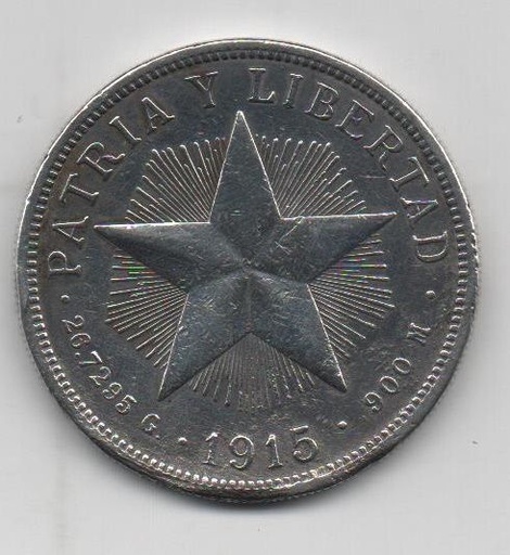 CUBA DEL AÑO 1915 DE 1 PESO