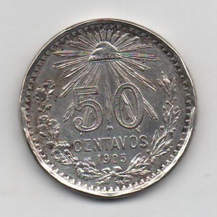 MEXICO DEL AÑO 1905 DE 50 CENTAVOS