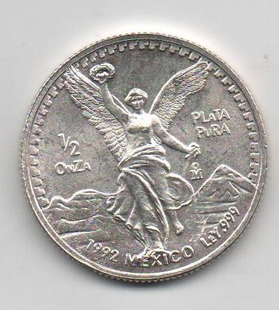 MEXICO DE L'ANY 1992 D'1/2 ONZA