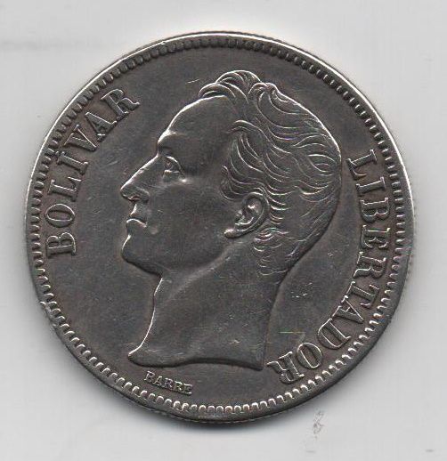 VENEZUELA 1936 5 BOLIVARES