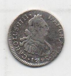 ESPAÑA CARLOS IV DEL AÑO 1792 DE 1/2 REAL