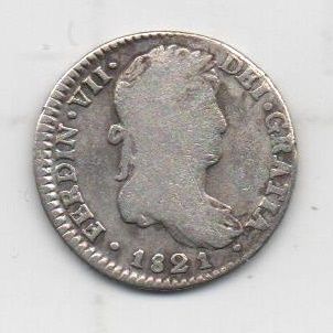 ESPAÑA FERNANDO VII DEL AÑO 1821 DE 1 REAL