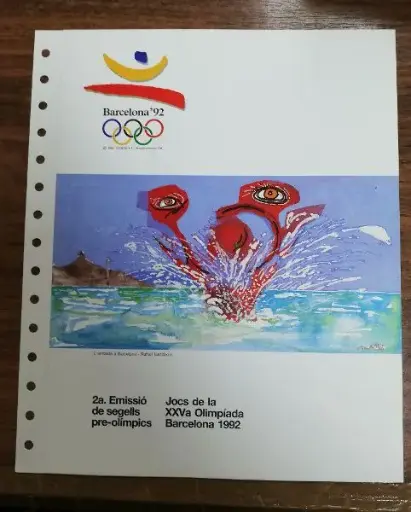 Nº 2 DOCUMENTO FILATELICO 2ª EMISION PRE-OLIMPICOS DEL AÑO 1989