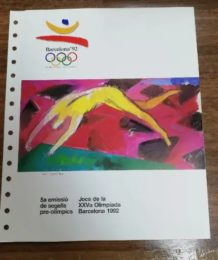 Nº 5 DOCUMENTO FILATELICO 5ª EMISION PRE-OLIMPICOS DEL AÑO 1990