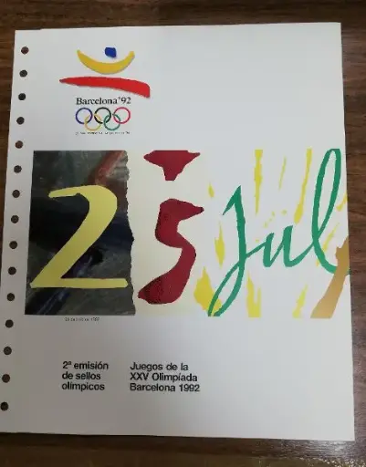 Nº 10 DOCUMENTO FILATELICO 2ª EMISION SELLOS OLIMPICOS DEL AÑO 1992