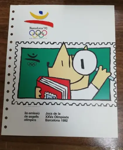 Nº 11 DOCUMENTO FILATELICO 3ª EMISION SELLOS OLIMPICOS DEL AÑO 1992