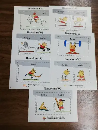 JUEGO COMPLETO HOJAS COBI DEPORTES OLIMPICOS DEL AÑO 1988