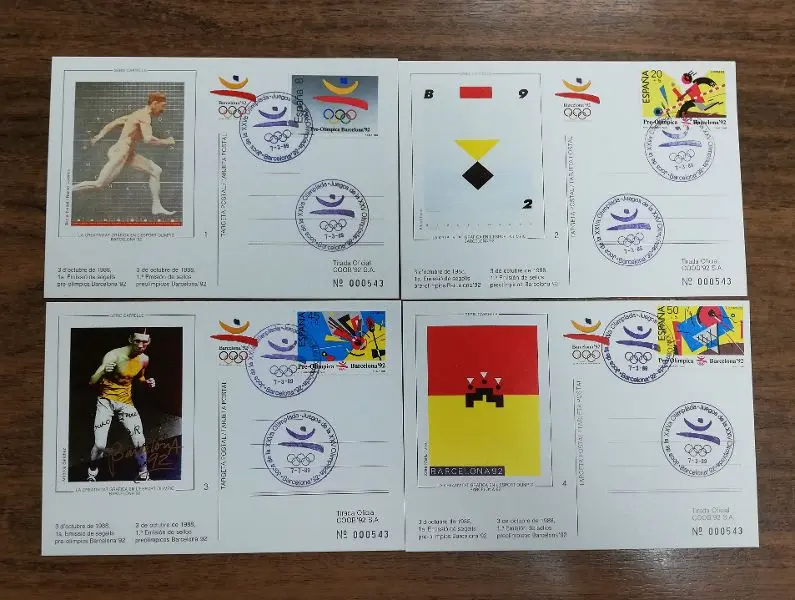 1ª EMISION TARJETAS POSTALES PRE-OLIMPICAS DEL AÑO 1989